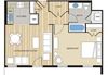 1 Bed1 Bath 600sf Floor Plan 1 Bed1 Bath 600sf Floor Plan at Clayborne Apartments, Alexandria, VA, 22314